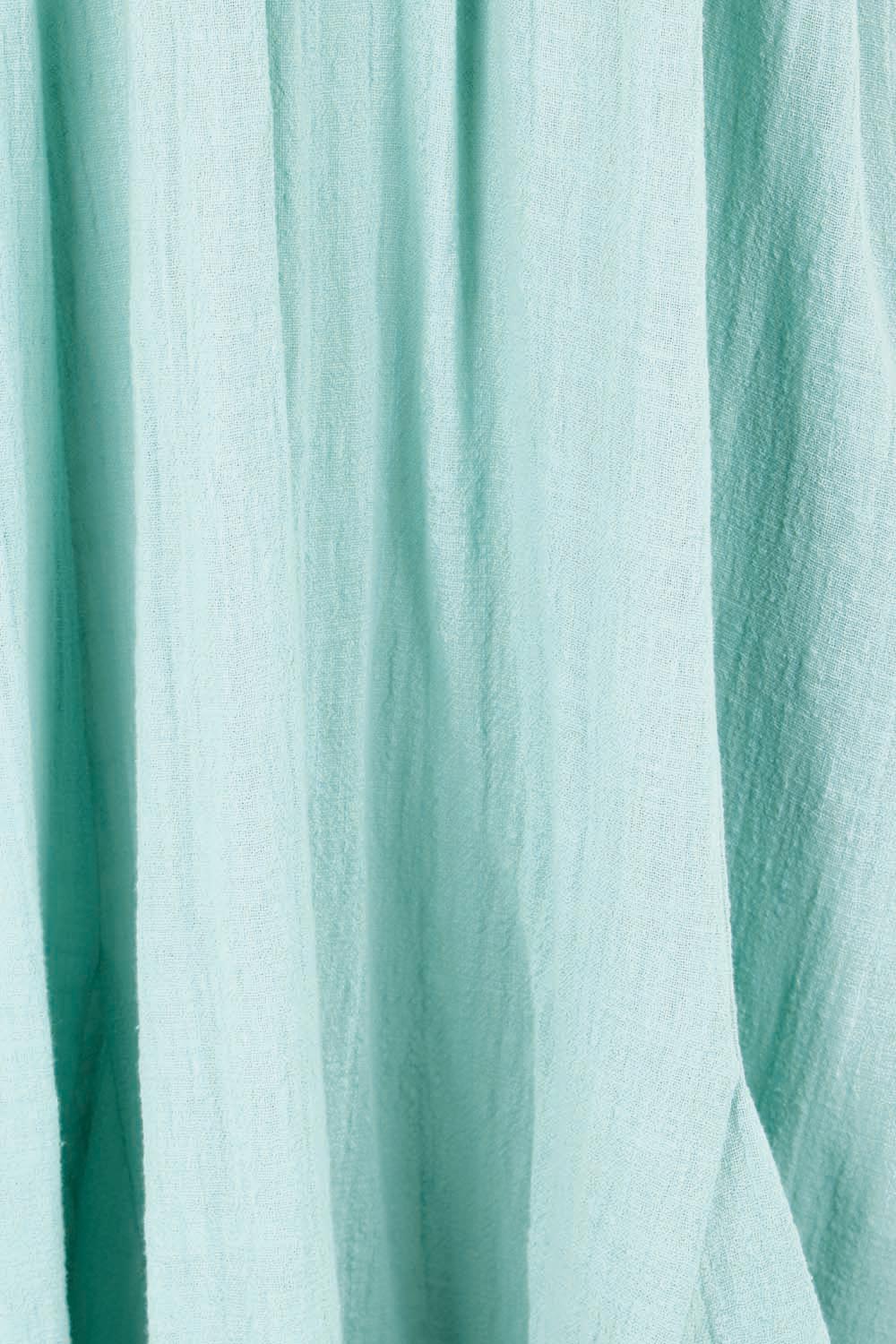 Product shot of the Cute As A Button Cotton Midi Dress – Sage in colour Sage, showing detail
