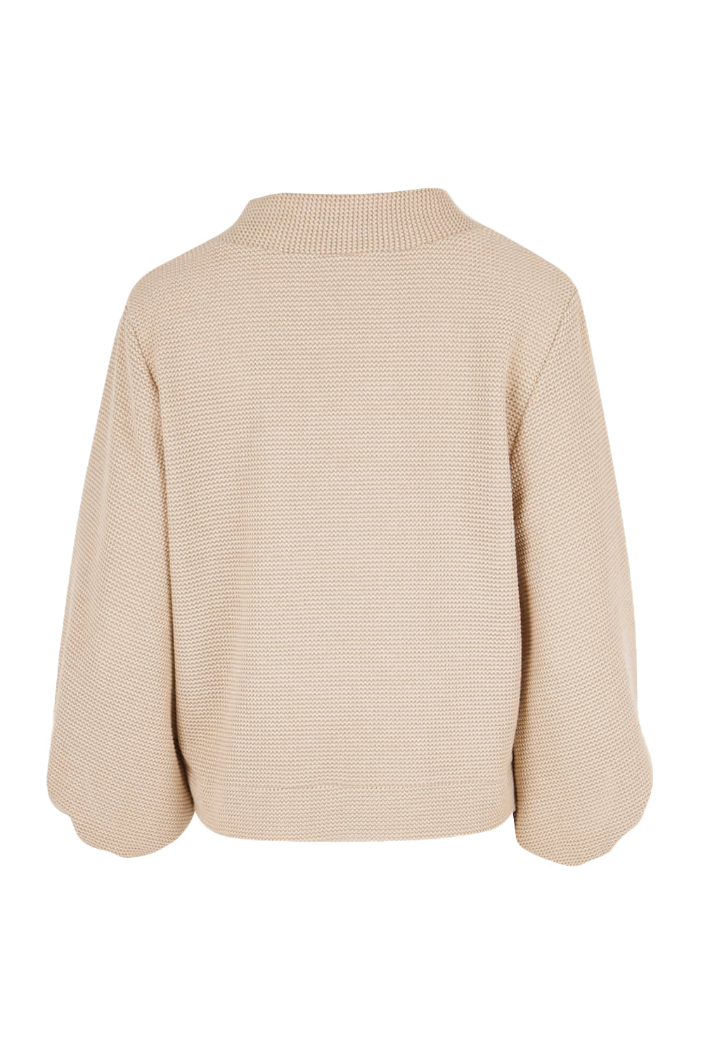 Product shot of the Easy Day Balloon Sleeve Cropped Cardi – Pumice in colour Pumice, from the back