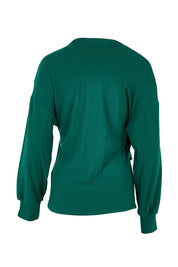 Product shot of the Cross My Heart Sweater – Green in colour Green, from the back