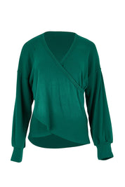 Product shot of the Cross My Heart Sweater – Green in colour Green, from the front