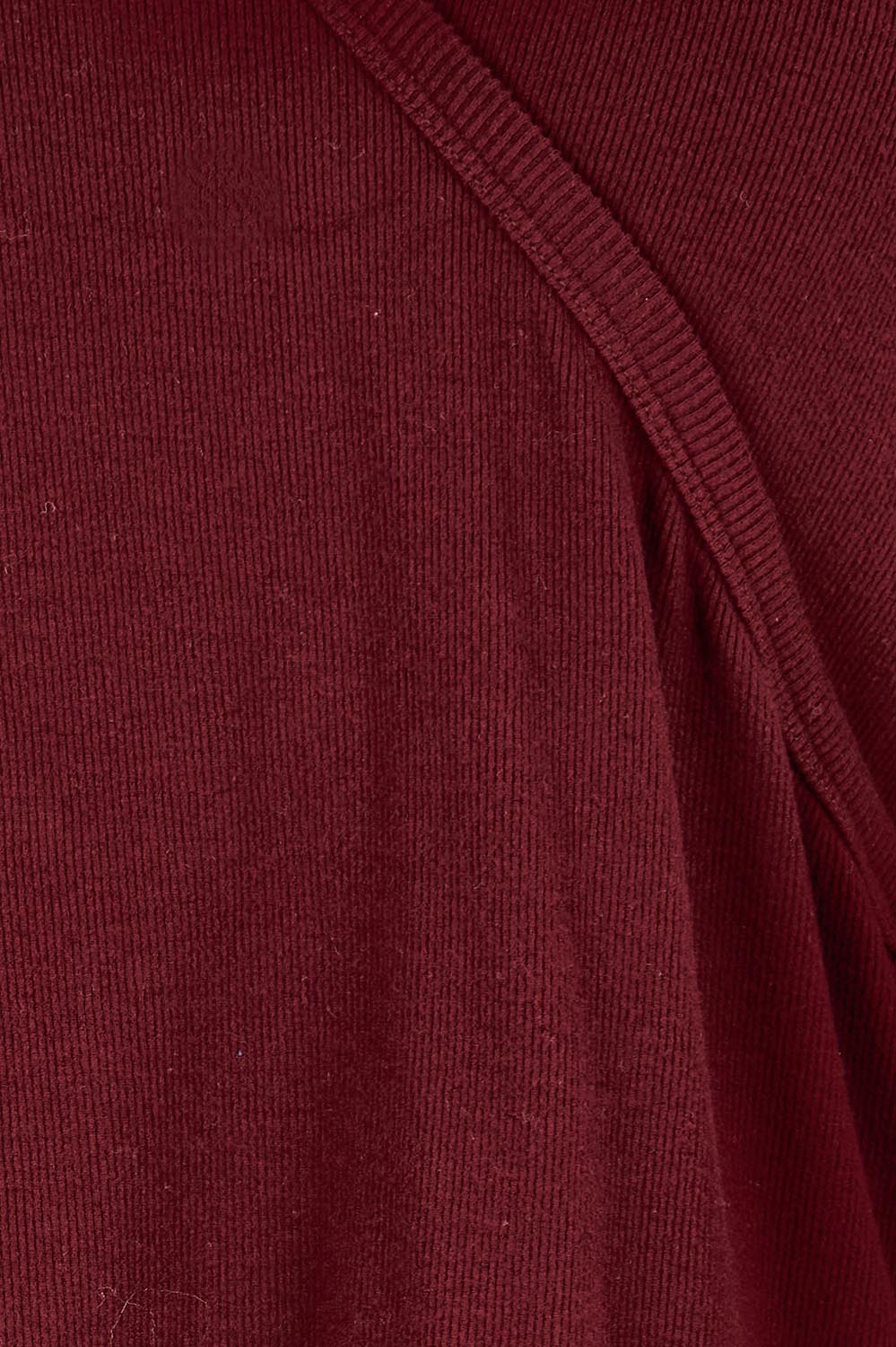 Product shot of the Cross My Heart Sweater – Plum in colour Plum, showing detail