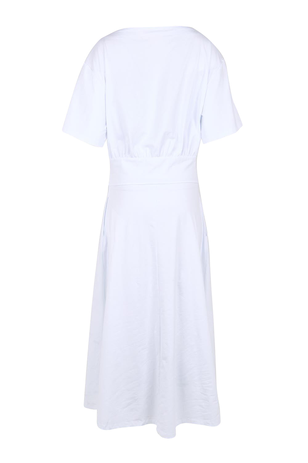 Product shot of the Good Feels Maxi Tee Dress - White in colour White, from the back