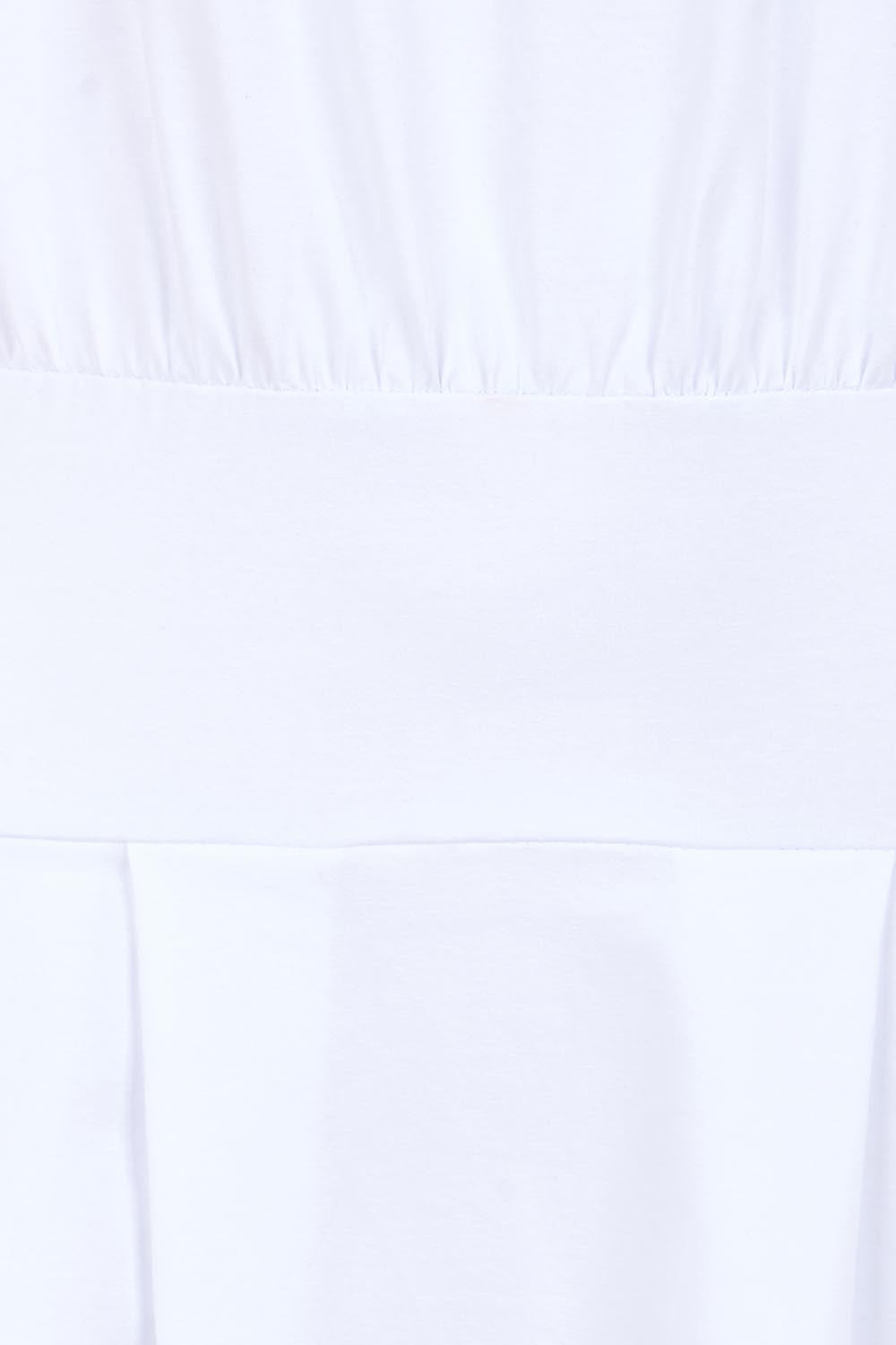 Product shot of the Good Feels Maxi Tee Dress - White in colour White, showing detail