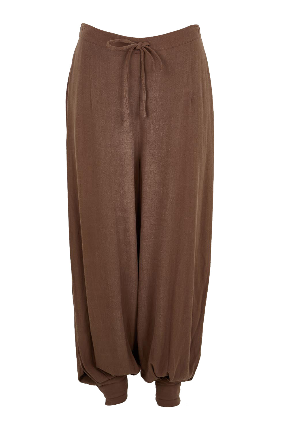 Product shot of the All Day Pull On Balloon Pants - Milkchoc in colour Milkchoc, from the front