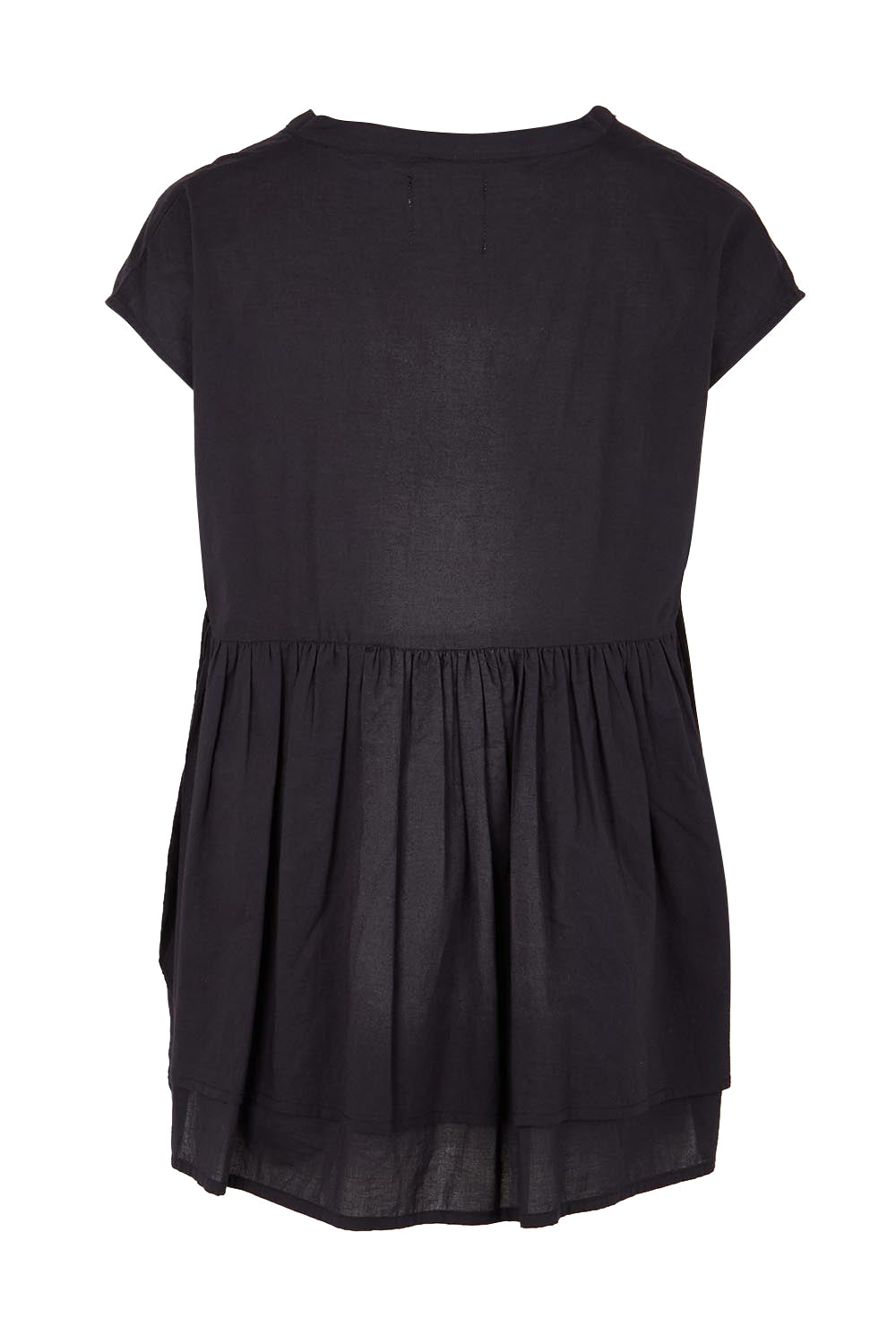 Product shot of the Easy Love Pintuck Cotton Blouse – Black in colour Black, from the back