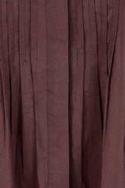 Product shot of the Easy Love Pintuck Cotton Blouse – Chocolate in colour Chocolate, showing detail