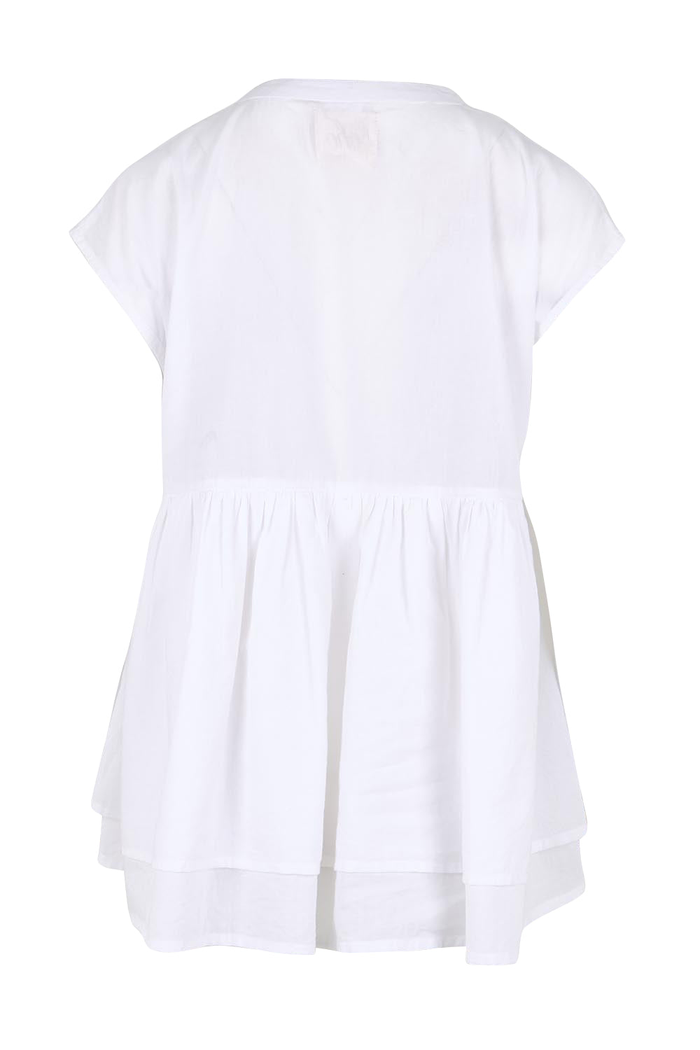 Product shot of the Easy Love Pintuck Cotton Blouse – White in colour White, from the back