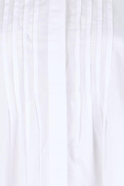 Product shot of the Easy Love Pintuck Cotton Blouse – White in colour White, showing detail