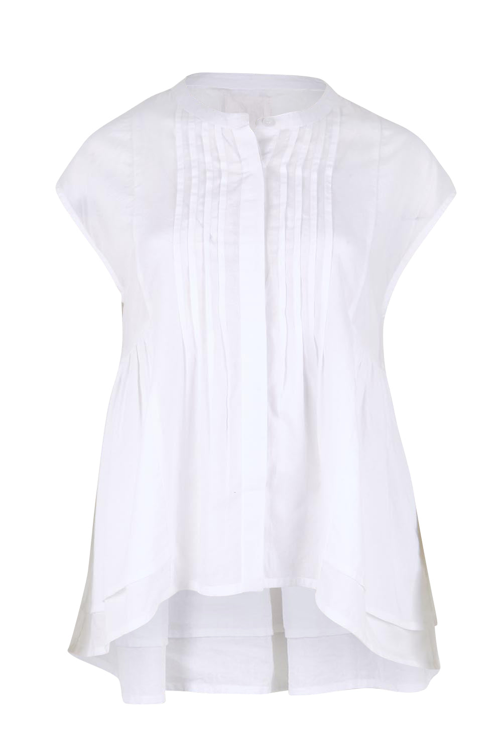 Product shot of the Easy Love Pintuck Cotton Blouse – White in colour White, from the front