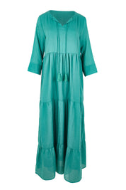 Product shot of the Summer Sun Cotton Maxi Dress – Lagoon in colour Lagoon, from the front