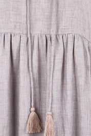 Product shot of the Summer Sun Cotton Maxi Dress – Latte in colour Latte, showing detail