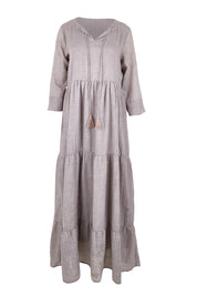 Product shot of the Summer Sun Cotton Maxi Dress – Latte in colour Latte, from the front