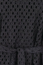 Product shot of the Wear Your Own Way Maxi Dress – Black in colour Black, showing detail