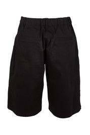 Product shot of the Want You In My Life Long Line Shorts – Black in colour Black, from the back