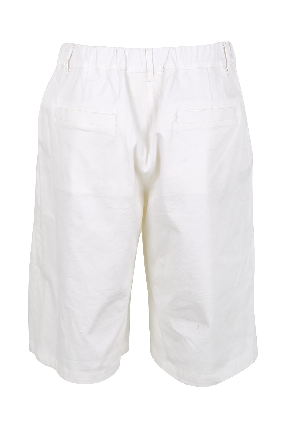 Product shot of the Want You In My Life Long Line Shorts – White in colour White, from the back