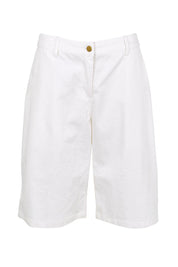 Product shot of the Want You In My Life Long Line Shorts – White in colour White, from the front