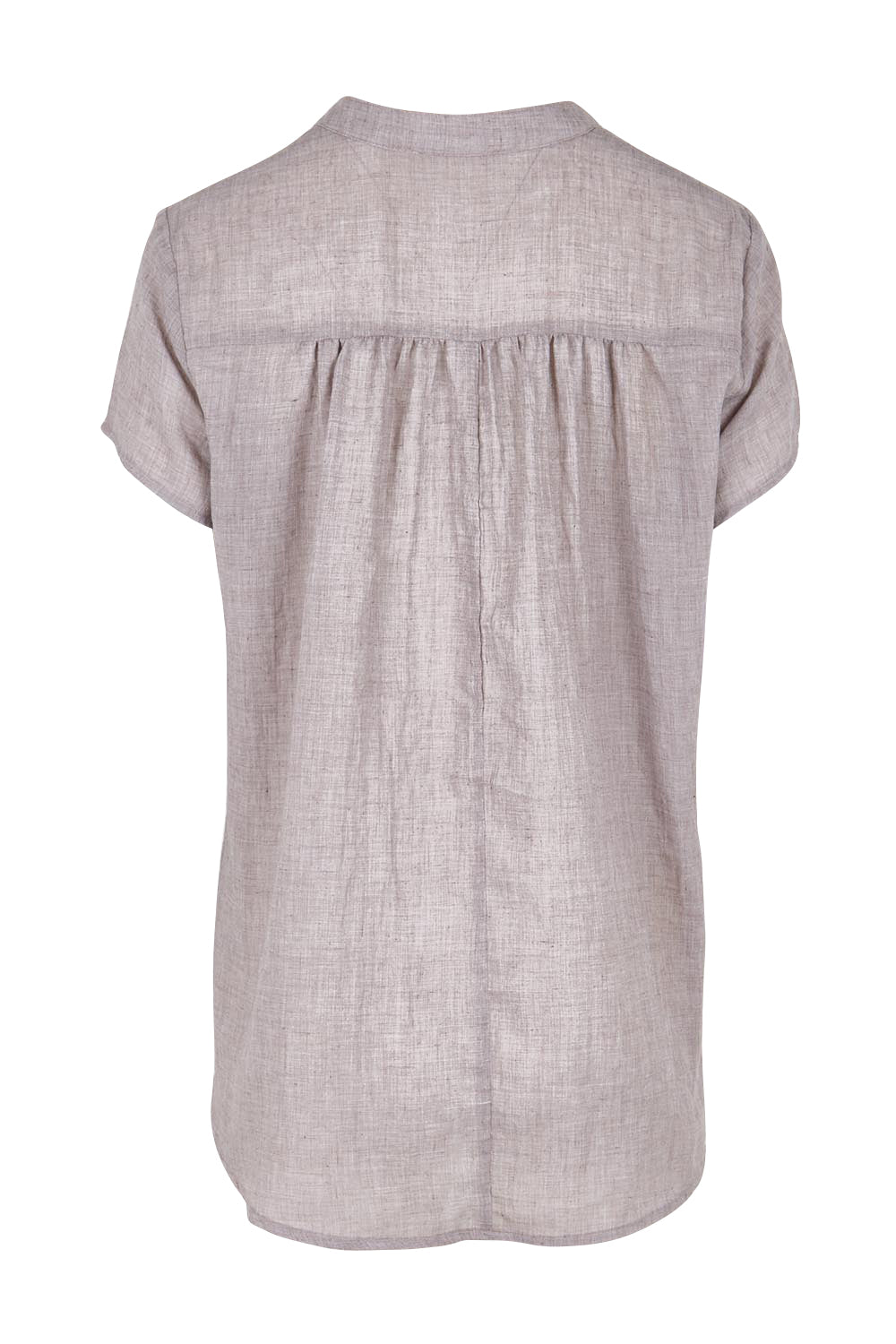 Product shot of the Pleated Delight Cotton Blouse – Latte in colour Latte, from the back