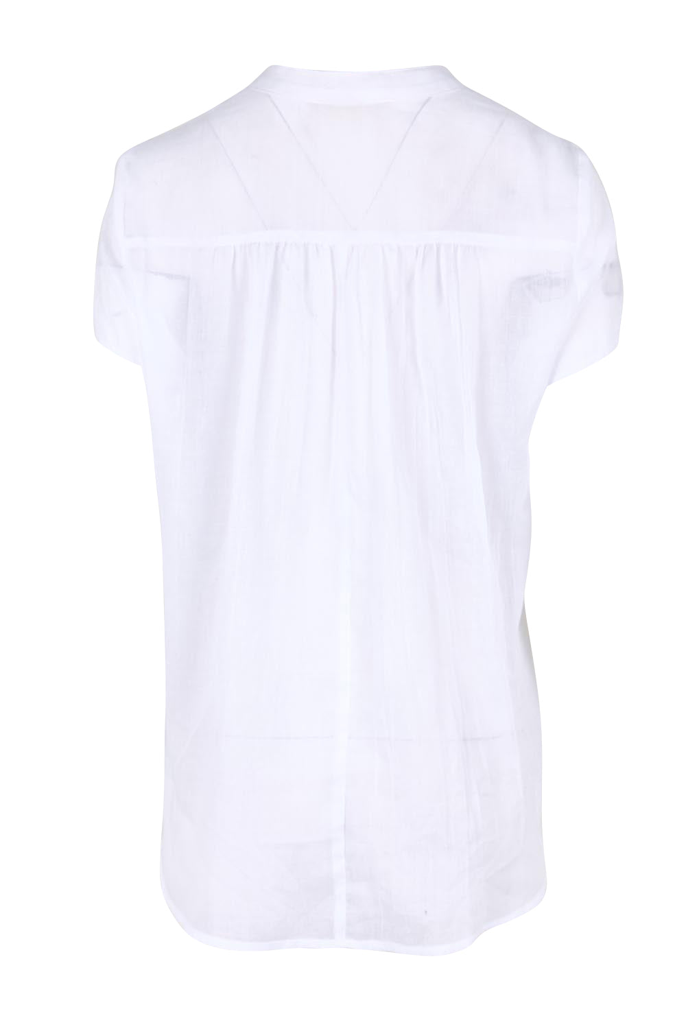 Product shot of the Pleated Delight Cotton Blouse – White in colour White, from the back