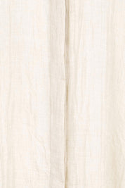 Product shot of the Floating Through The Day Maxi Shirt - Sand in colour Sand, showing detail