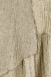 Product shot of the Floating Through The Day Singlet - Olive in colour Olive, showing detail
