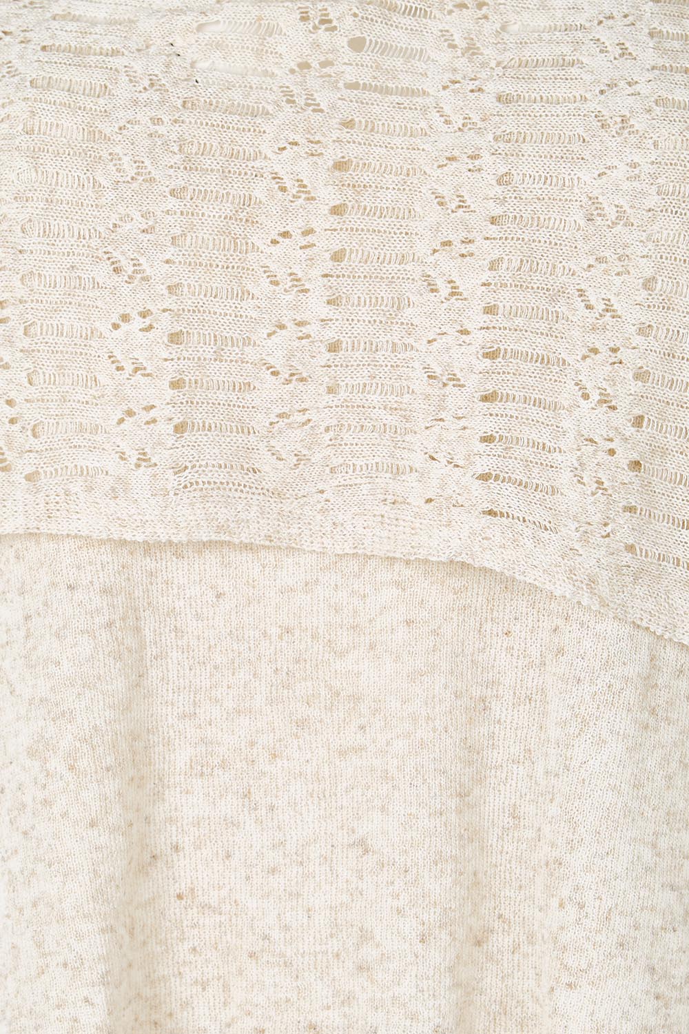 Product shot of the Golden Hour Knit Top And Poncho Set - Natural in colour Natural, showing detail