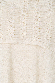 Product shot of the Golden Hour Knit Top And Poncho Set - Natural in colour Natural, showing detail