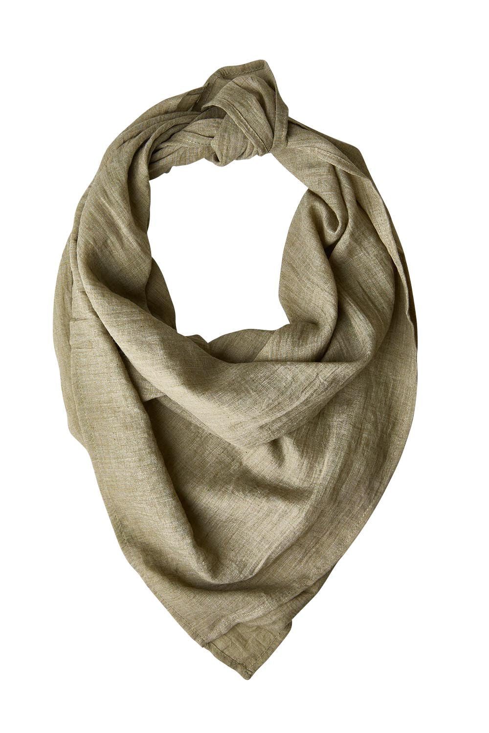 Product shot of the Floating Through The Day Scarf - Olive in colour Olive, from the front
