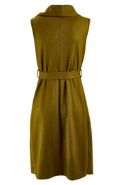 Product shot of the Round Em Up Vest in colour Forest (Green), from the back