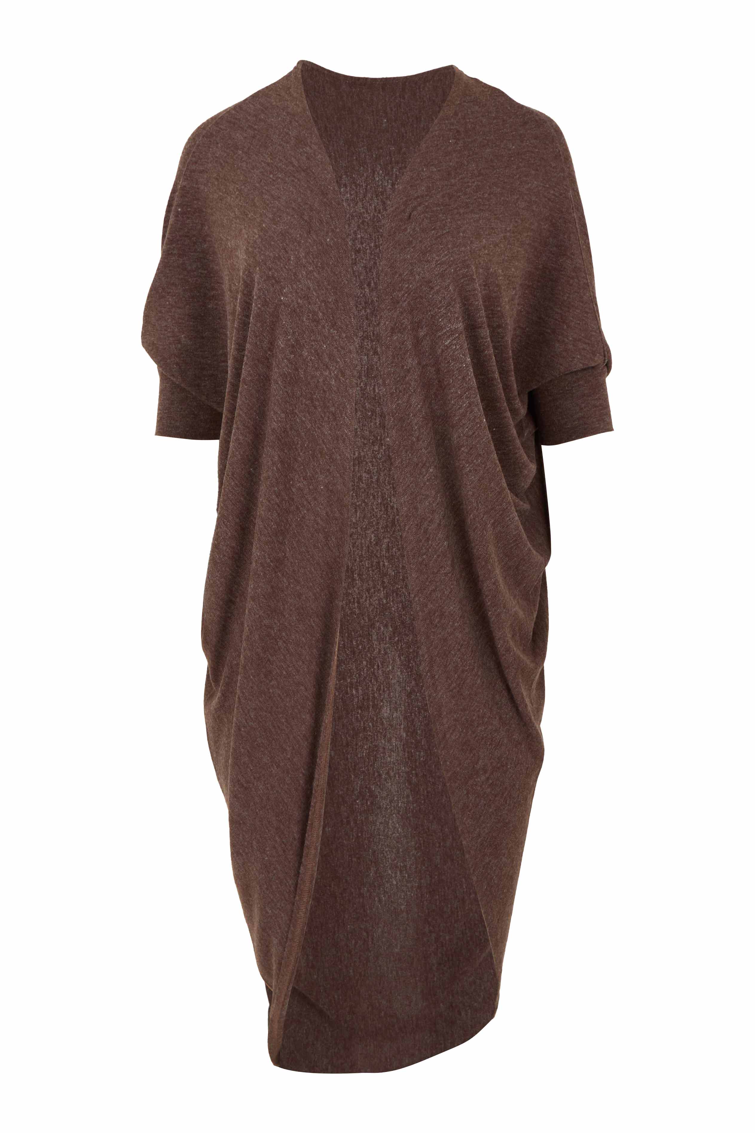Product shot of the Falling For You Cardi in colour Chocolate, from the front