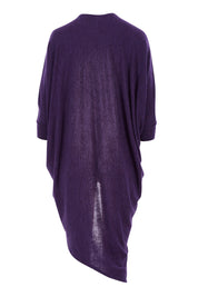 Product shot of the Falling For You Cardi in colour Grape (Purple), from the back