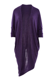 Product shot of the Falling For You Cardi in colour Grape (Purple), from the front