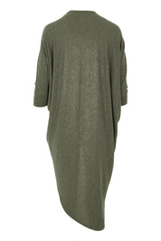 Product shot of the Falling For You Cardi in colour Pine (Green), from the back