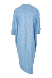 Product shot of the Falling For You Cardi in colour Sky (Blue), from the back
