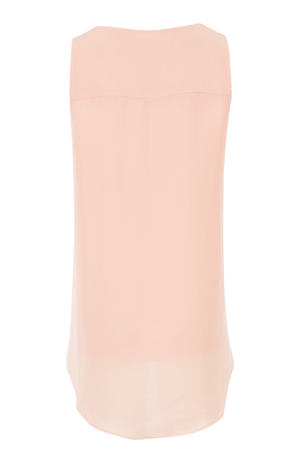 Product shot of the Sugar Snaps Layers Tank in colour PeachyKeen (Pink), from the back