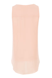 Product shot of the Sugar Snaps Layers Tank in colour PeachyKeen (Pink), from the back