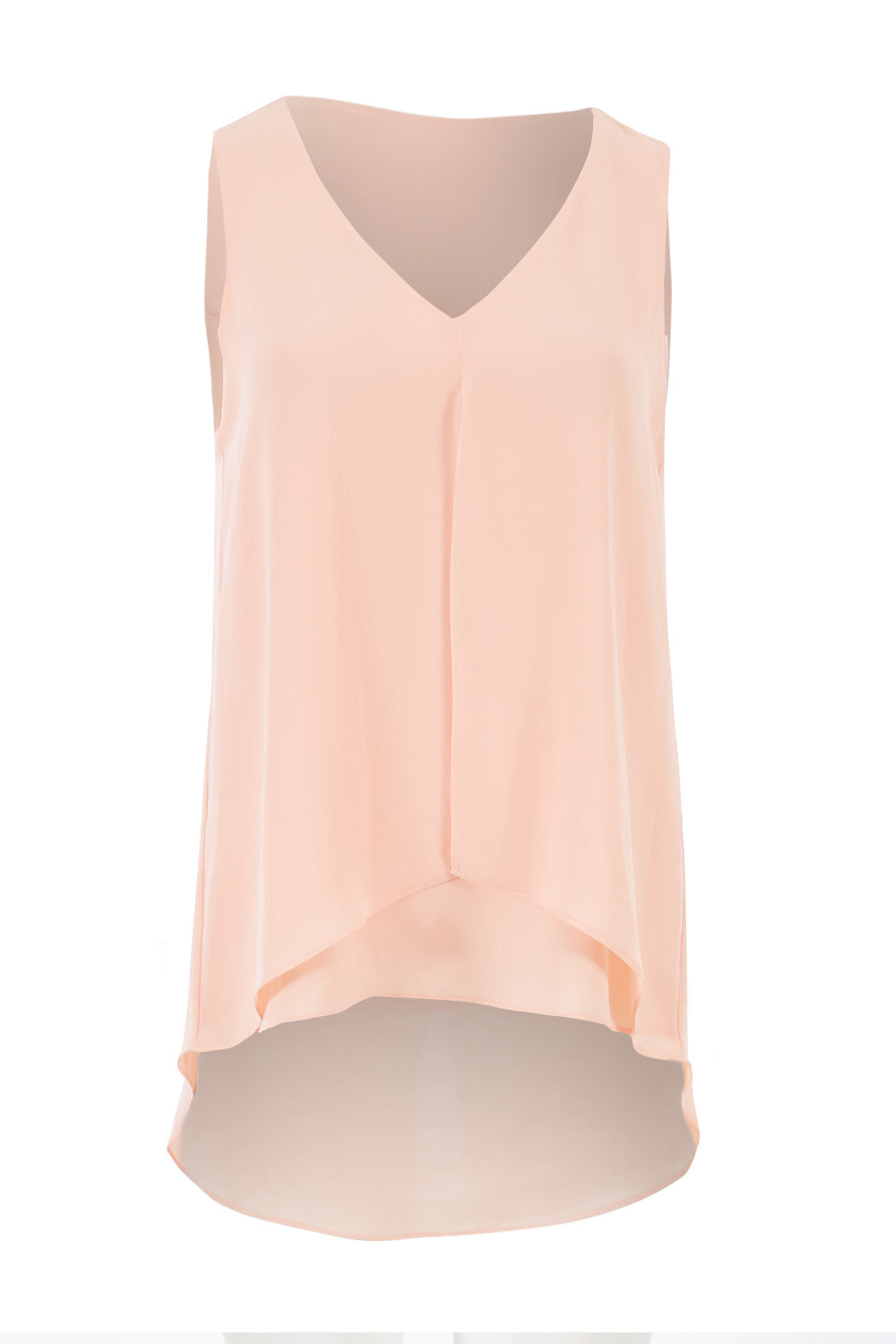 Product shot of the Sugar Snaps Layers Tank in colour PeachyKeen (Pink), from the front