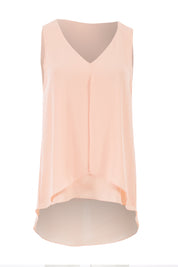 Product shot of the Sugar Snaps Layers Tank in colour PeachyKeen (Pink), from the front