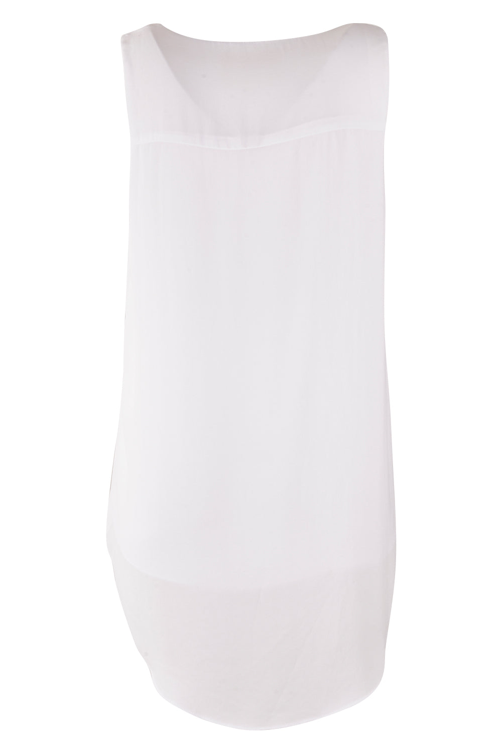 Product shot of the Sugar Snaps Layers Tank in colour White (White), from the back