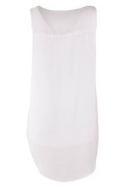 Product shot of the Sugar Snaps Layers Tank in colour White (White), from the back