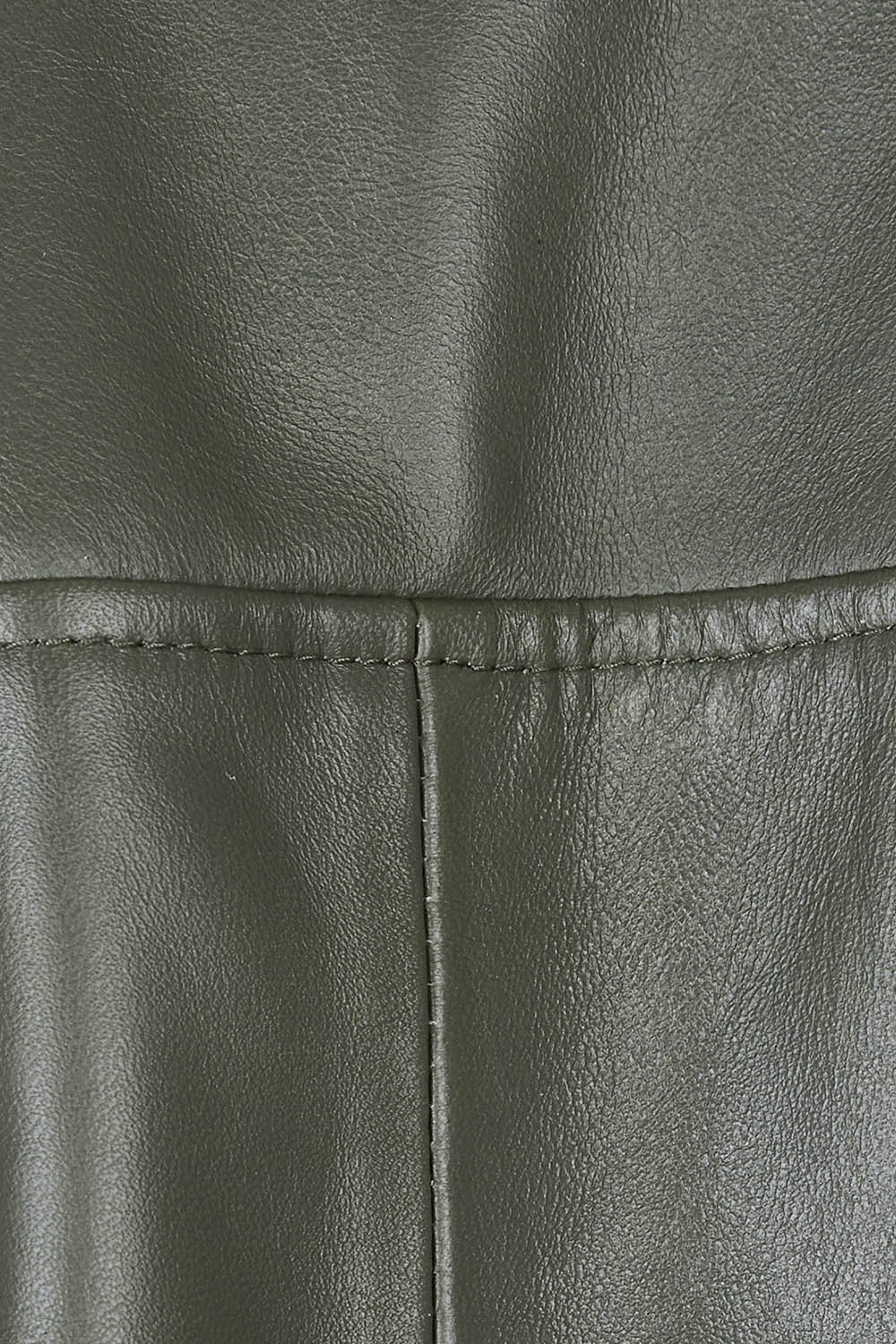 Product shot of the Urban Nomad Leather Jacket in colour Olive (Green), detail