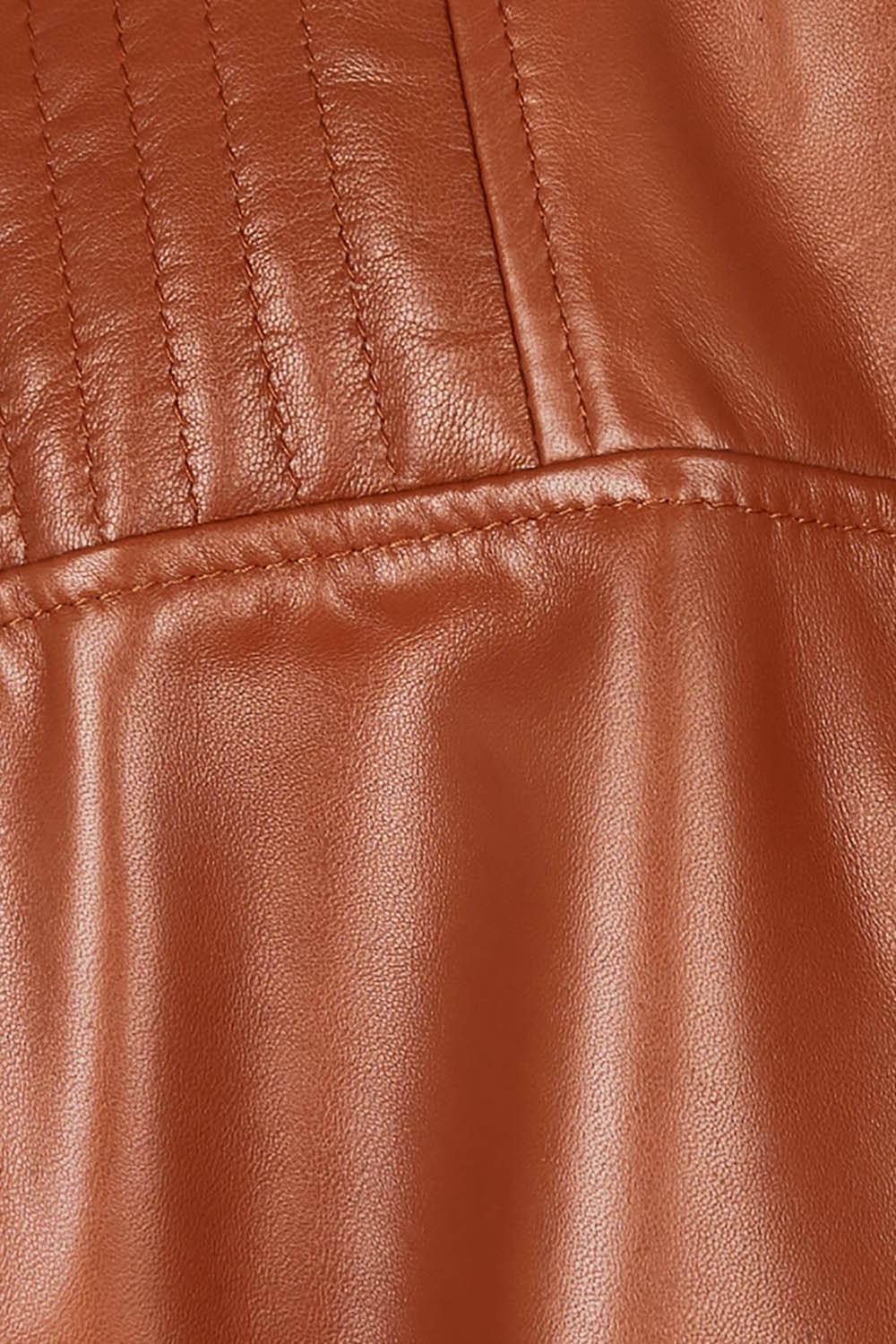 Product shot of the Urban Nomad Leather Jacket in colour Tan, detail