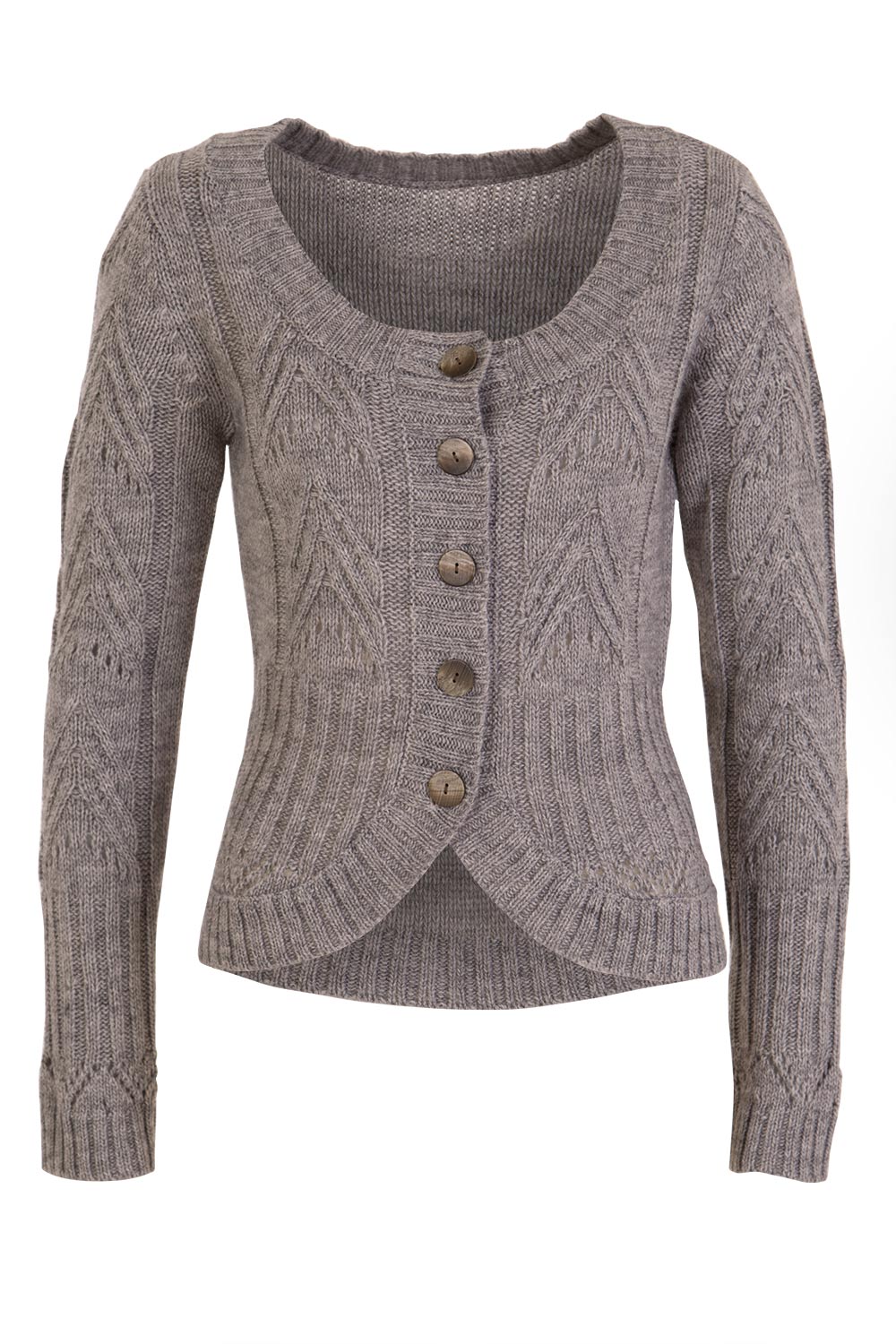 Preloved Fireside Button Cardigan - LightGrey