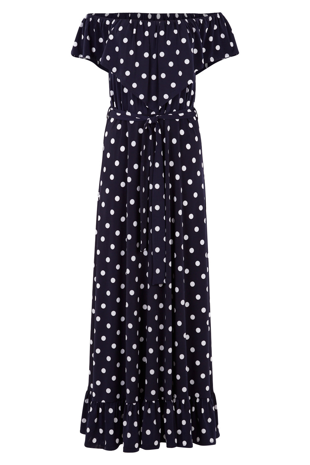 Product shot of the Dance With Me Maxi Dress in colour Navy (Blue), from the front