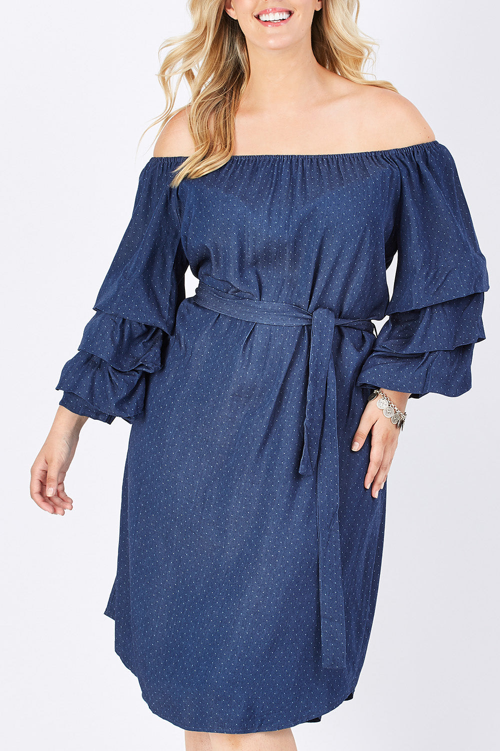 Preloved Ruffled Feathers Dress - Spot