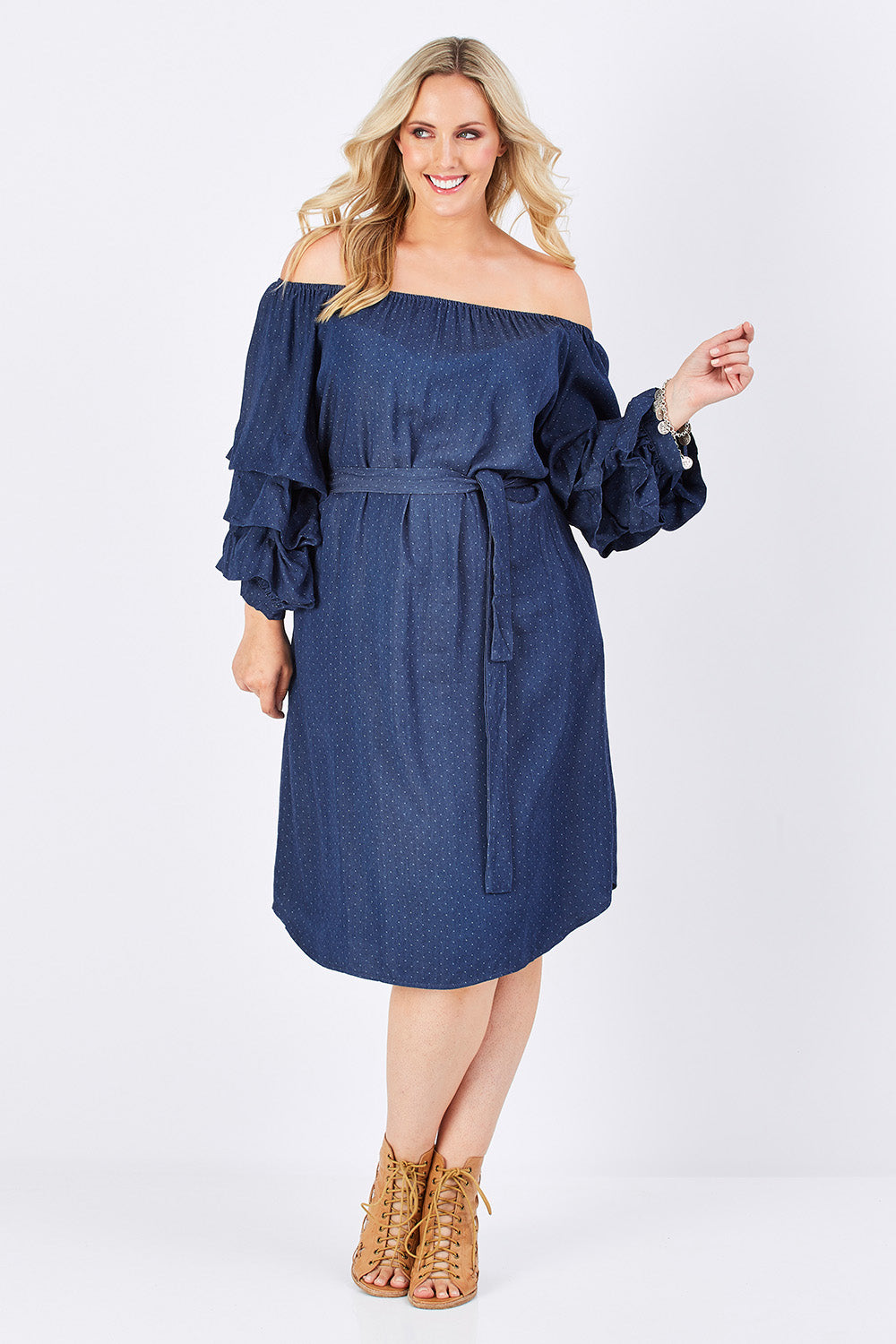 Preloved Ruffled Feathers Dress - Spot