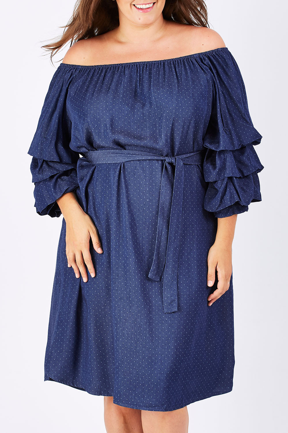Preloved Ruffled Feathers Dress - Spot