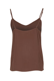 Product shot of the Runaway Top – Chocolate in colour Chocolate, from the back