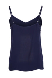Product shot of the Runaway Top in colour Darknavy (Blue), from the back