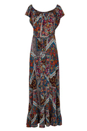 Product shot of the Dancing In The Rain Dress in colour Patch (Blue), from the front