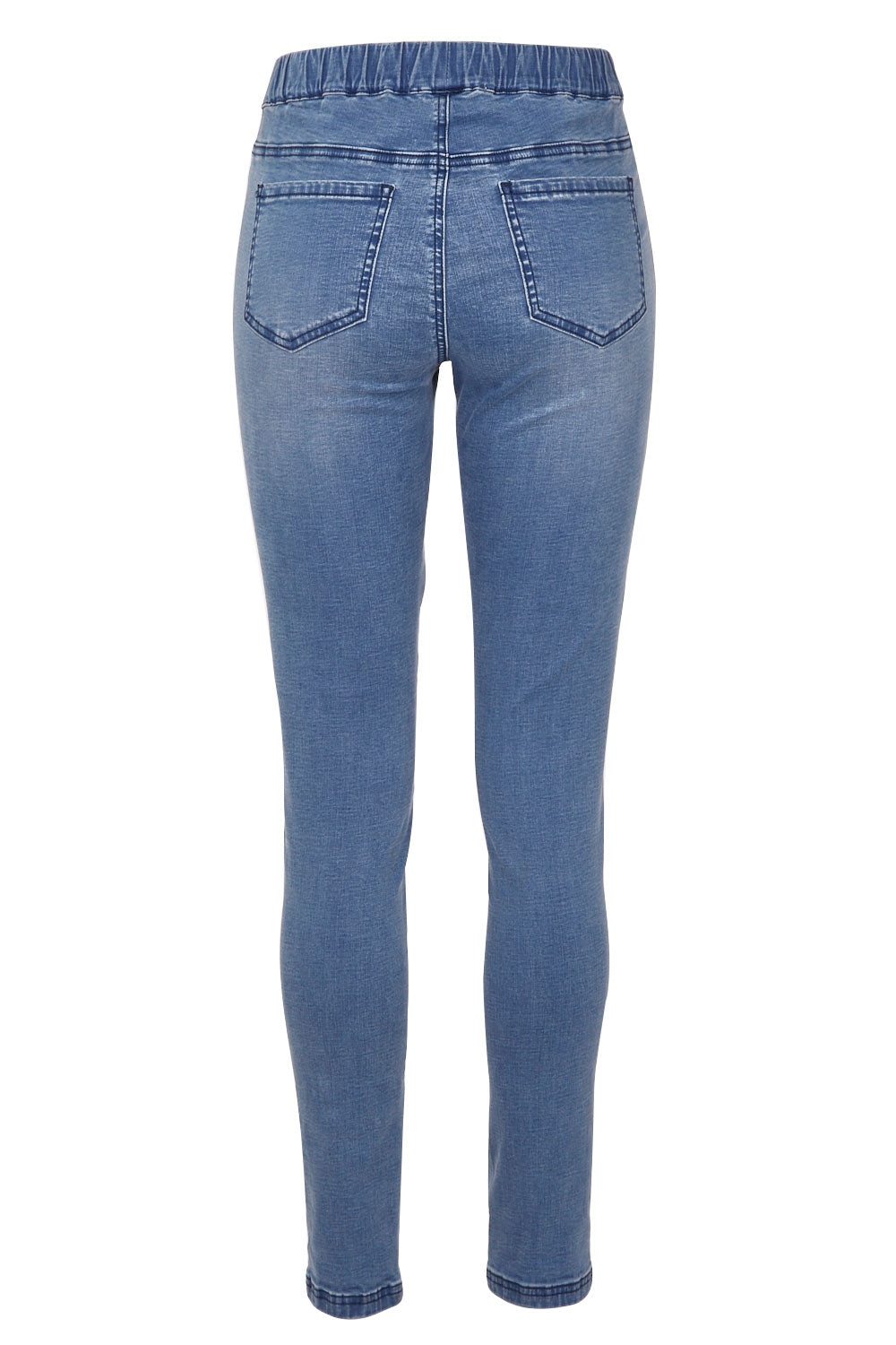 Product shot of the Wild Plains Stitched Jeggings in colour MidDenim (Blue), from the back